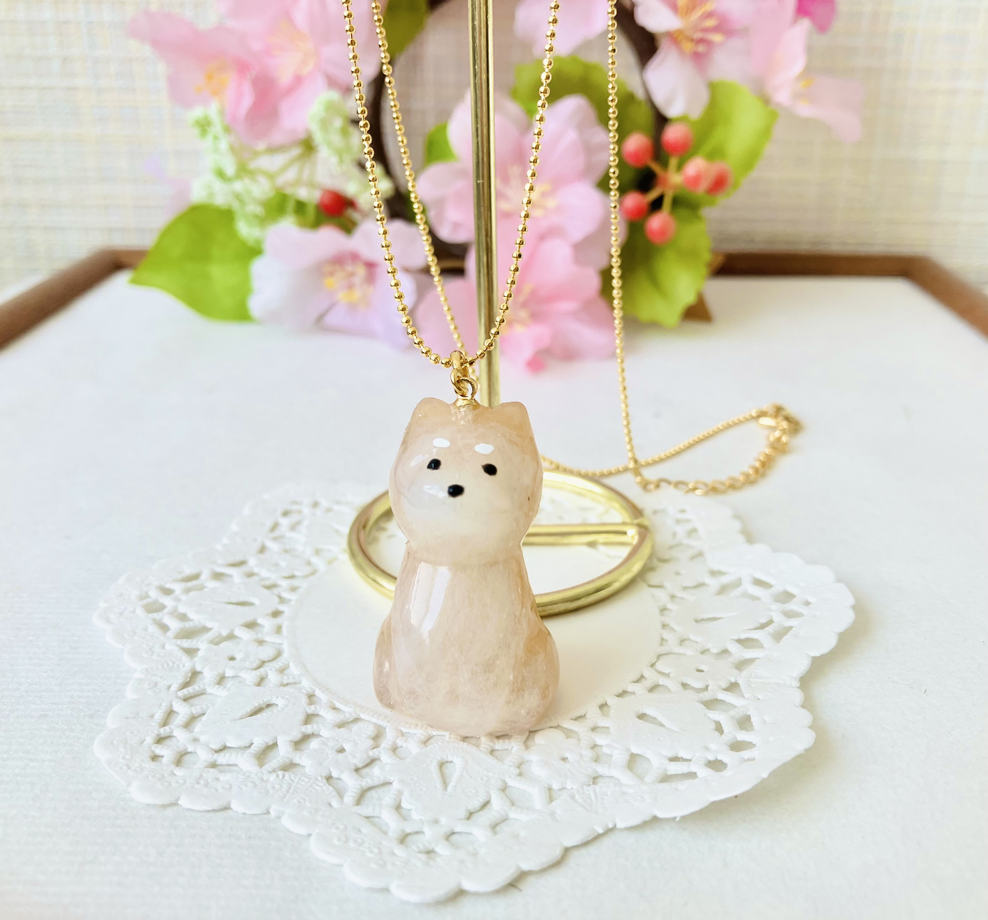 【うちの子ジュエリー】【柴犬】ペットの毛を封入　ネックレス　メモリアルジュエリー　贈り物　やりとり中全て送料無料