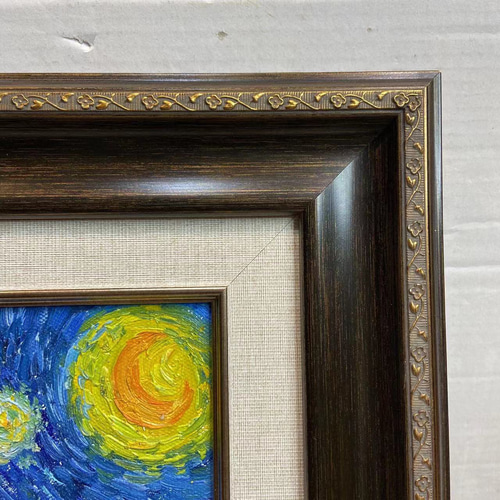 額縁付き】星月夜（ゴッホ模写）F6号 30×40cm｜油彩｜壁掛け金具セット