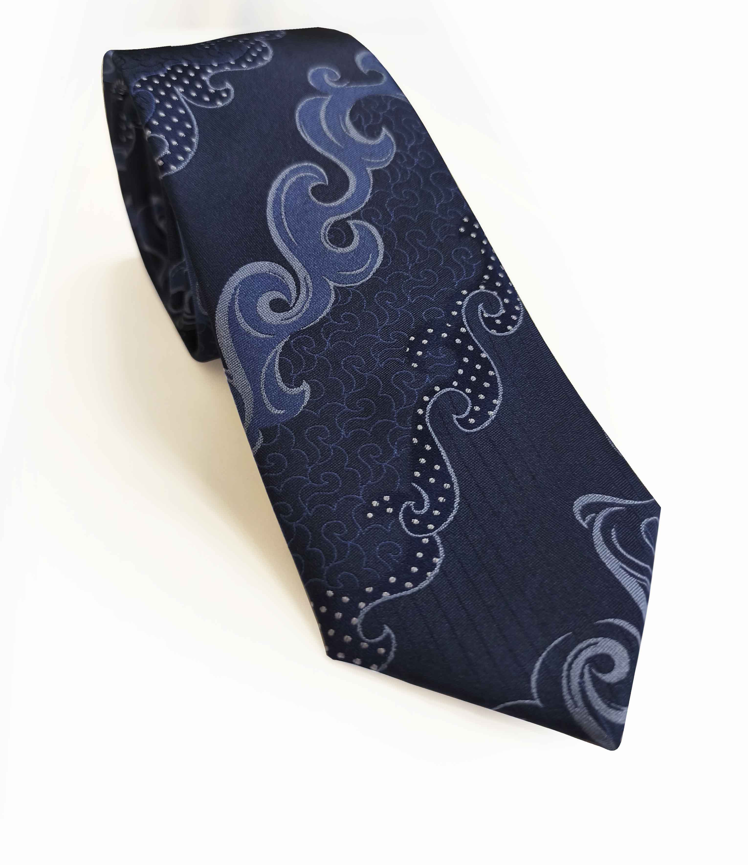 New Waveパターンのネイビーネクタイ NewWave-Necktie_64