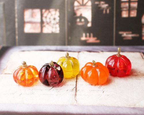 ガラスのハロウィン・ガラスのかぼちゃ ミニチュア5点セット その他