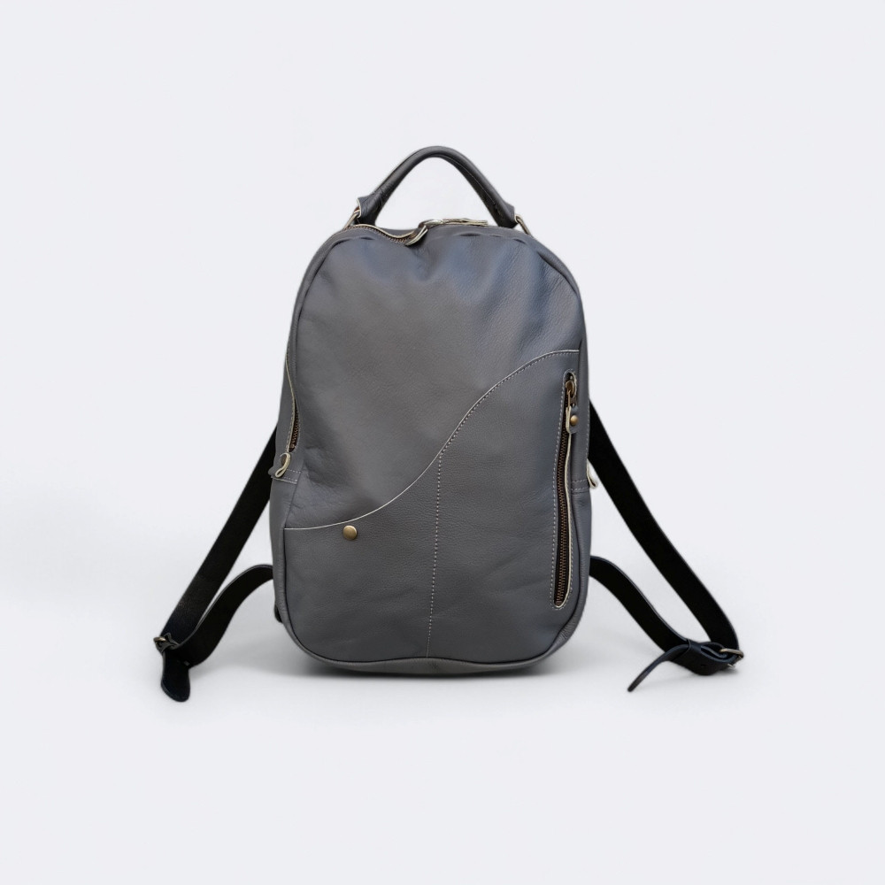 雨でも安心 A4対応 軽量レザーリュック グレー【nl001】