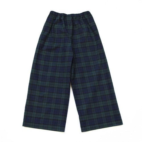 即納】上品で大人な色合い タータンチェック ワイドイージーパンツ