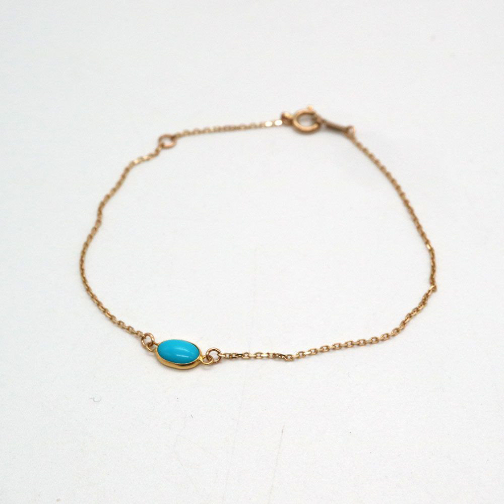 SCE-B-1 【CERCA】スリーピングビューティーターコイズ ジュエリーブレス 14KYG