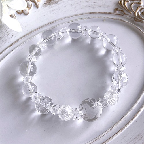 【高品質天然石】運気強化ブレス☆ユニコーン天然水晶 浄化・ヒーリングパワーブレスレット(ギフトBOX付き)