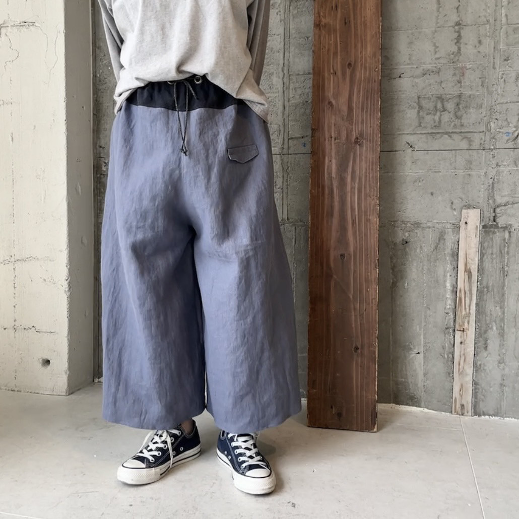 ベルギーlinenしっとり加工＊ワイドパンツ