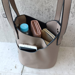 バケツ型 2WAYバッグ トート＆ショルダー／シンプル上品 大人カジュアル きれいめ 丸みフォルム GBG-B196A 10枚目の画像