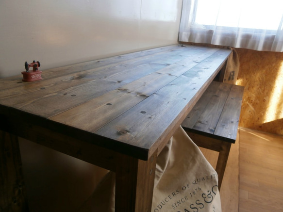 ハンドメイド ミシン台・作業机   140ｃｍ  【 EB 】＊まつ様オーダー品＊ 1枚目の画像