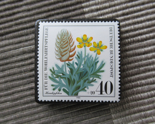 ドイツ 希少植物切手ブローチ10534 ブローチ Yukio TANZAWA 通販