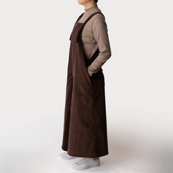 秋冬新作　コーデュロイ【大人のサロペットパンツ】サイズSMLオーダー　ブラウン 3枚目の画像