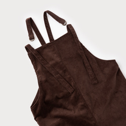 秋冬新作　コーデュロイ【大人のサロペットパンツ】サイズSMLオーダー　ブラウン 7枚目の画像