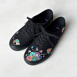 スニーカー「ジョーヌlb」お花柄デザイン！レディース 2E【22.5〜25cm】受注制作 1枚目の画像