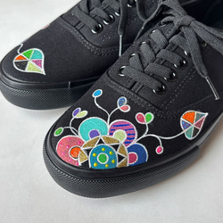 スニーカー「ジョーヌlb」お花柄デザイン！レディース 2E【22.5〜25cm】受注制作 2枚目の画像