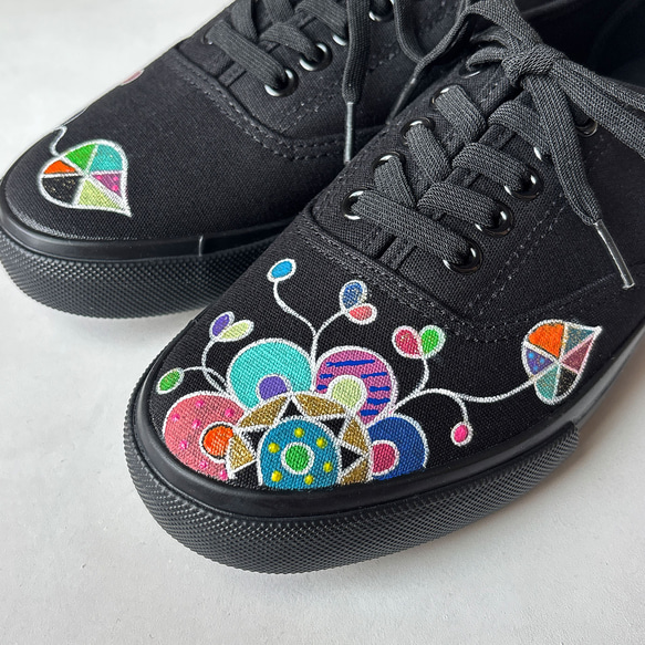 スニーカー「ジョーヌlb」お花柄デザイン！レディース 2E【22.5〜25cm】受注制作 2枚目の画像