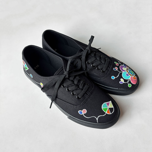 スニーカー「ジョーヌlb」お花柄デザイン！レディース 2E【22.5〜25cm】受注制作 4枚目の画像