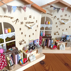 ミニチュア　ソーイングショップ　手芸屋さん置き時計　 7枚目の画像