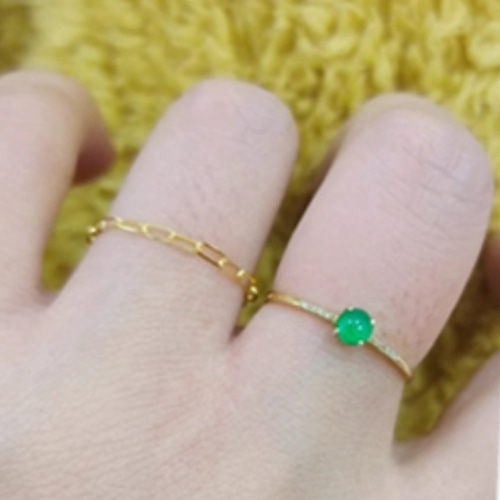 K18K18金チェーンリング18金ゴールド指輪 幅1.8mm 荒角小豆 リング