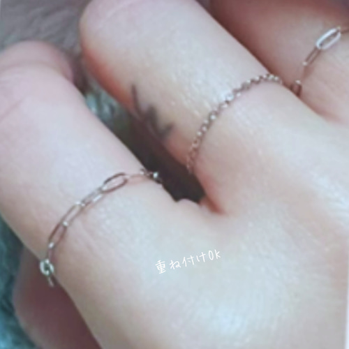 K18K18金チェーンリング18金ゴールド指輪 幅1.8mm 荒角小豆 リング