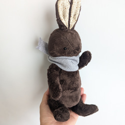ふわふわ チョコ色うさぎのぬいぐるみポーチ ※受注制作 ポーチ puppe