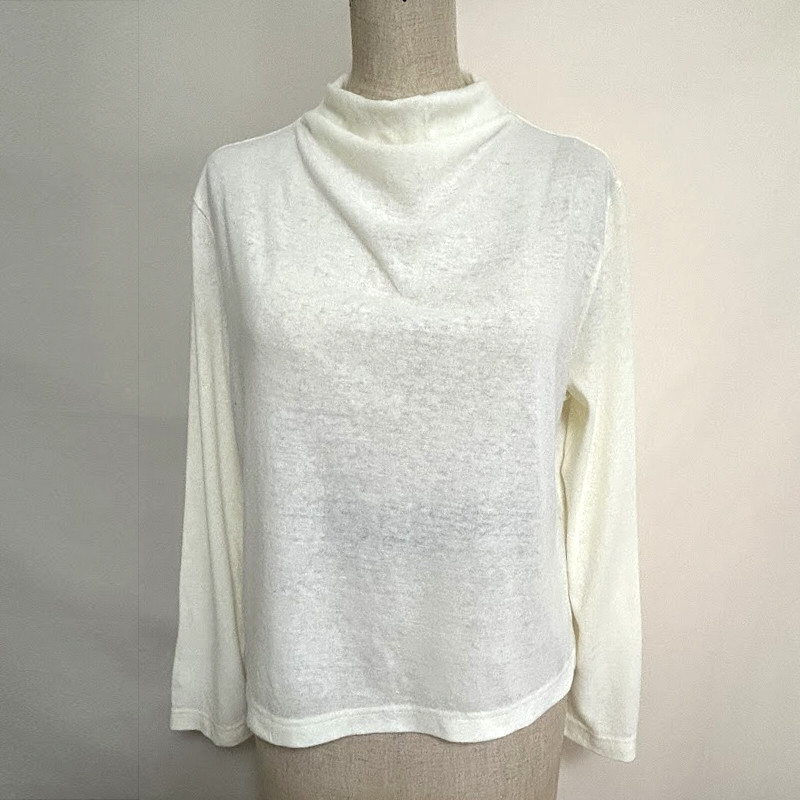 カットソー 襟元ドレープ