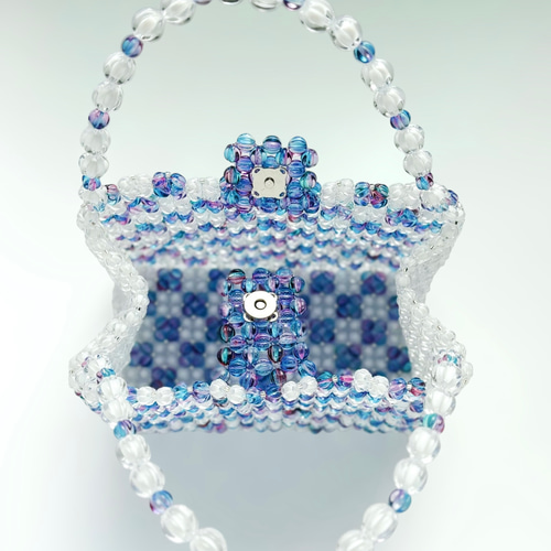 一点物】ビーズバッグ Mozaiku Lueur(モザイクリュール) [ブルーピンク