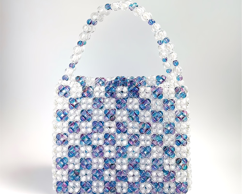 一点物】ビーズバッグ Mozaiku Lueur(モザイクリュール) [ブルーピンク