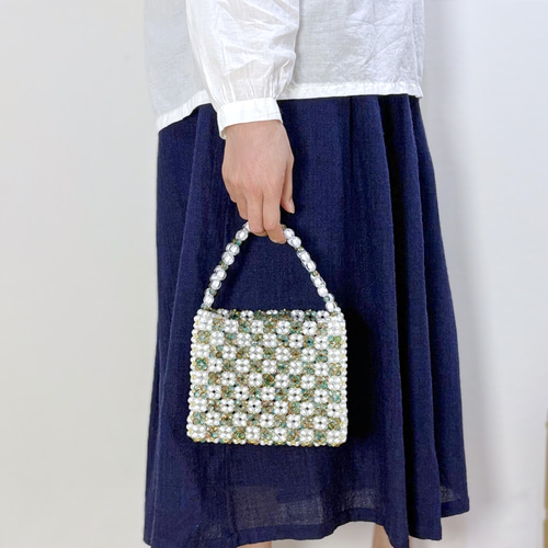 一点物】ビーズバッグ Mozaiku Lueur(モザイクリュール) [グリーン