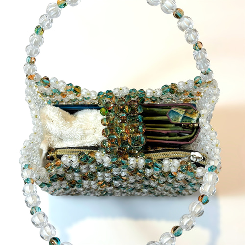 一点物】ビーズバッグ Mozaiku Lueur(モザイクリュール) [グリーン