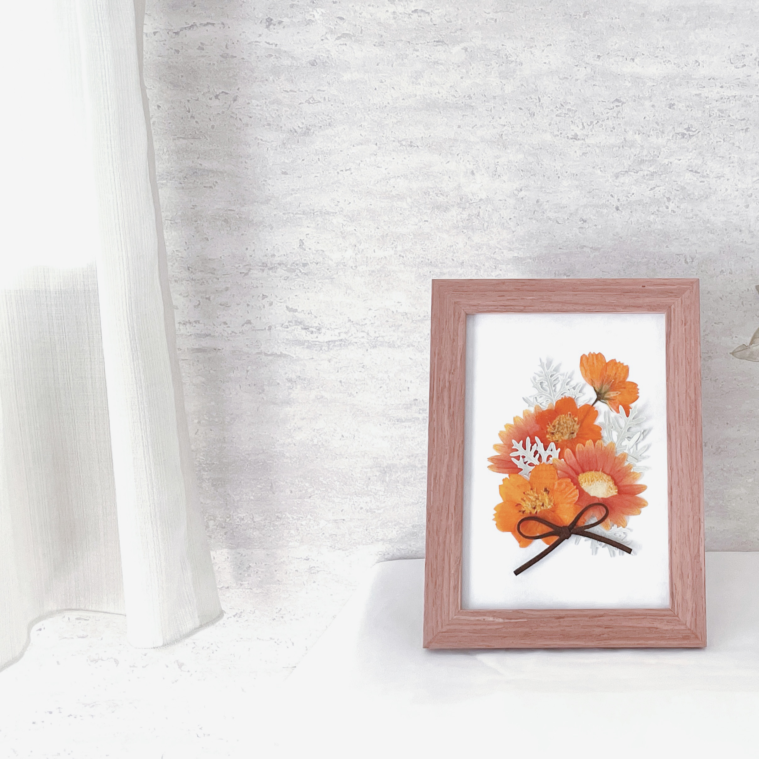 秋の押し花アート＊オレンジ ドライフラワー Mizuki 通販