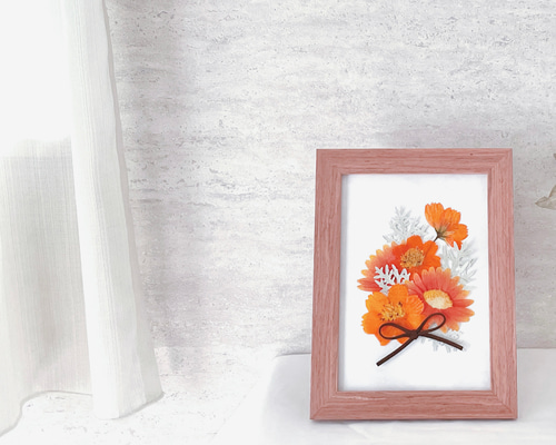 秋の押し花アート＊オレンジ ドライフラワー Mizuki 通販