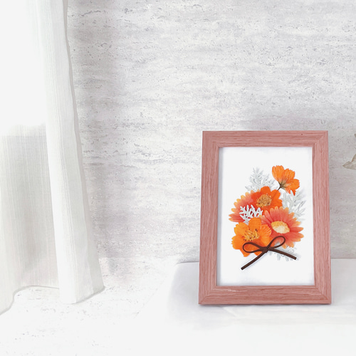 秋の押し花アート＊オレンジ ドライフラワー Mizuki 通販