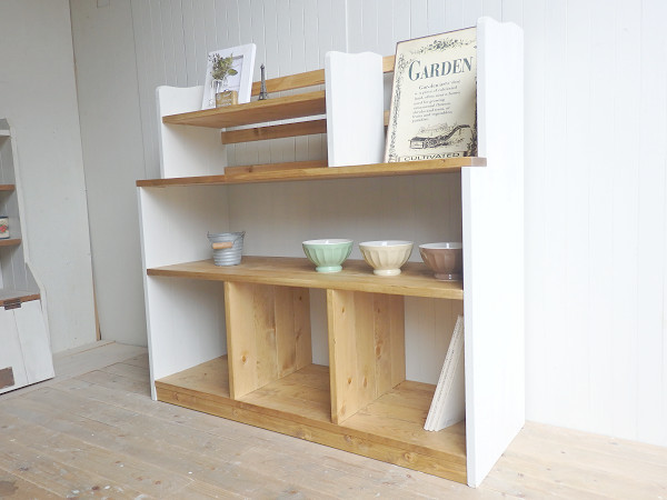 ※送料がかなり安くなりました！★オーダー可！●奥行356mm段差キャビネット●シャビーホワイト●受注製作