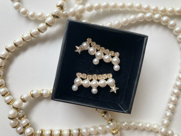 Star pearl dress 【パール/星/冬/秋/結婚式/クリスマス/オーナメント/プレゼント/プチギフト】 1枚目の画像