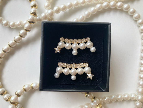 Star pearl dress 【パール/星/冬/秋/結婚式/クリスマス/オーナメント/プレゼント/プチギフト】 4枚目の画像