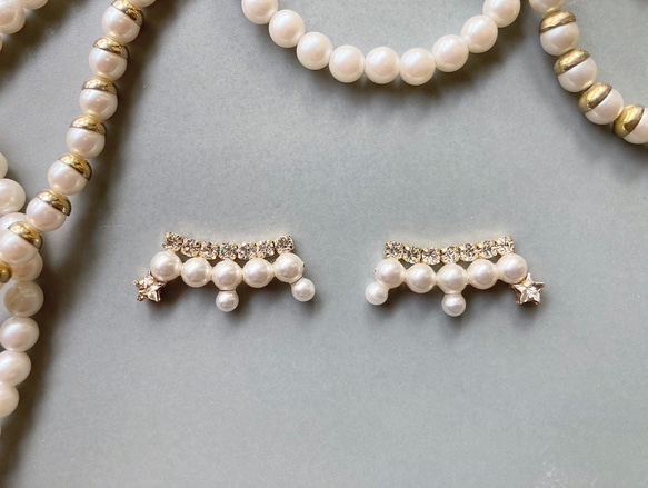 Star pearl dress 【パール/星/冬/秋/結婚式/クリスマス/オーナメント/プレゼント/プチギフト】 3枚目の画像