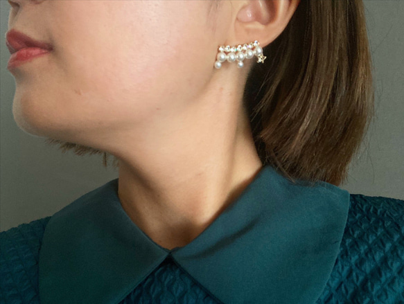 Star pearl dress 【パール/星/冬/秋/結婚式/クリスマス/オーナメント/プレゼント/プチギフト】 2枚目の画像