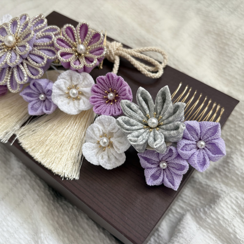 つまみ細工 髪飾り ちりめん細工 成人式 卒業式 七五三 結婚式 振袖 袴