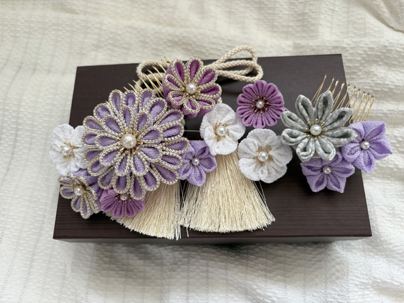 つまみ細工 髪飾り ちりめん細工 成人式 卒業式 七五三 結婚式 振袖 袴