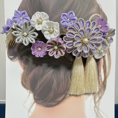 つまみ細工 髪飾り ちりめん細工 成人式 卒業式 七五三 結婚式 振袖 袴