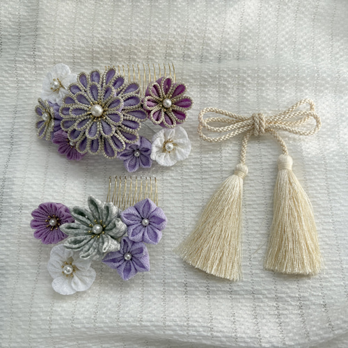 つまみ細工 髪飾り ちりめん細工 成人式 卒業式 七五三 結婚式 振袖 袴