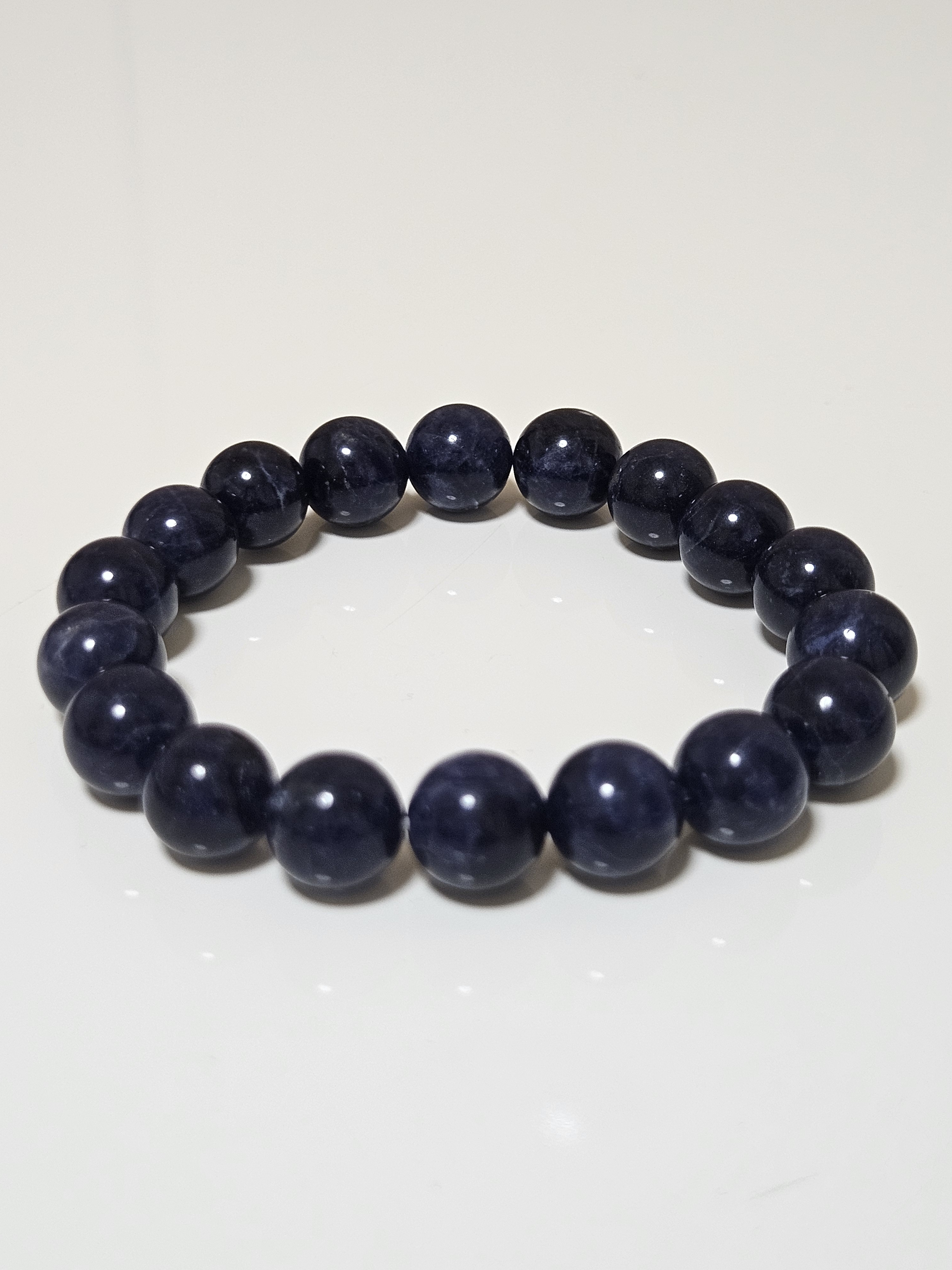 【高品質】南アフリカ産 ソーダライト天然石ブレスレット☆丸玉10mm