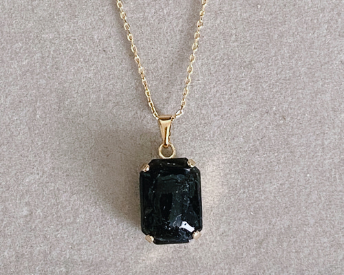 浄化済み】14KGP モリオンネックレス 40〜45cm 10×14mm 天然石