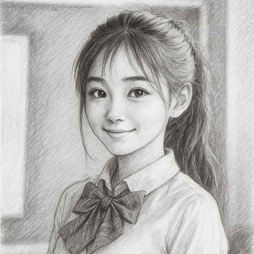 AI鉛筆画似顔絵｜シックで大人っぽいモノクロアート 写真