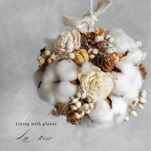 フライングリース＊お花たっぷりボリュームver.ふわ盛り──sold out── 今年のミモザ フライングリース♪