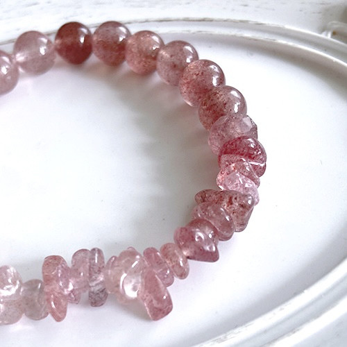 高品質天然石】3種類のストロベリークォーツのパワー天然石ストーン