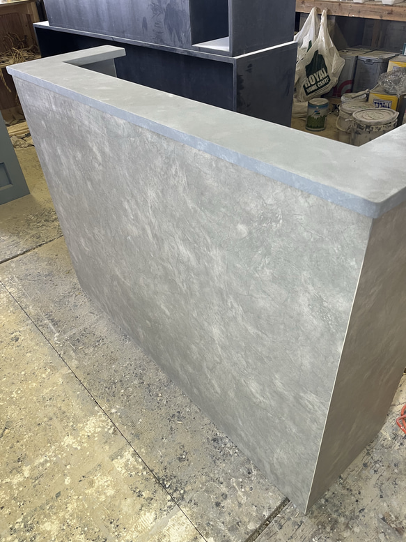 8日で発送　ワイド90 メラミン　モルタル風　レジカウンター　受付カウンター　レジ台 6枚目の画像