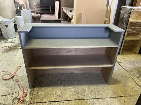 8日で発送　ワイド90 メラミン　モルタル風　レジカウンター　受付カウンター　レジ台 3枚目の画像