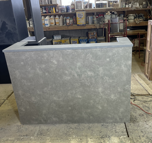 8日で発送　ワイド90 メラミン　モルタル風　レジカウンター　受付カウンター　レジ台 8枚目の画像