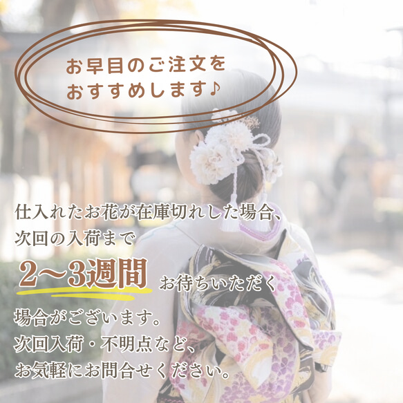 上品胡蝶蘭の髪飾り④ 結婚式　成人式　花嫁　和装　振袖　卒業式　白無垢　色打掛　前撮り　花嫁　　白　プラチナ　編み下ろし 18枚目の画像