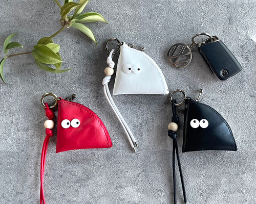 本革ミニチャーム2D▽MONSTER△ 【ミニっ子サイズ】 ポーチ ecolu