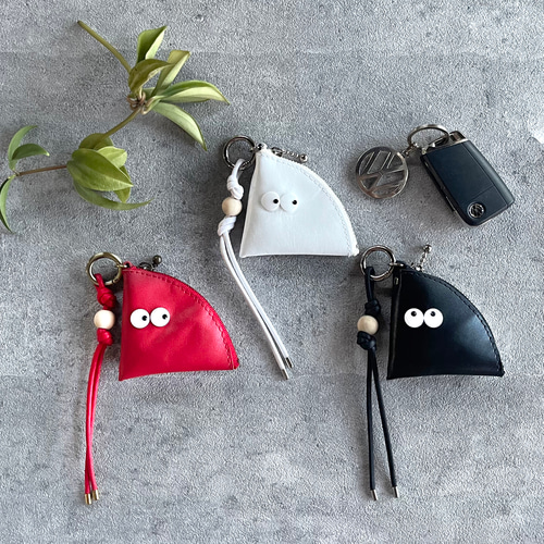 本革ミニチャーム2D▽MONSTER△ 【ミニっ子サイズ】 ポーチ ecolu